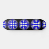 3D Sphere Crazy Black and Blue Skateboard (Horizontal)