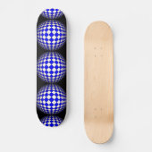 3D Sphere Crazy Black and Blue Skateboard (Vorderseite)