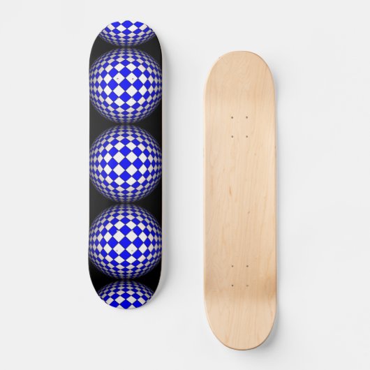 3D Sphere Crazy Black and Blue Skateboard (Vorderseite)