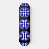 3D Sphere Crazy Black and Blue Skateboard (Vorderseite)