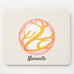 3D Sphere Eastern Design Namaste Mousepad