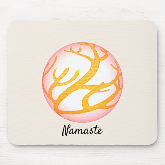 3D Sphere Eastern Design Namaste Mousepad (Vorne)