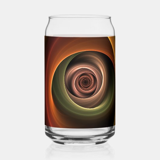 3D Spiral Abstract Warm Colors Modern Fractal Art Dosenglas (Vorderseite)