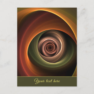 3D Spiral Abstrakt Warme Farben Moderner Fraktal T Postkarte