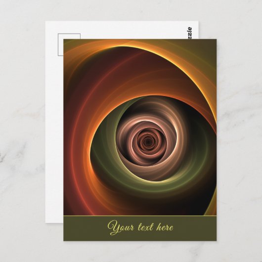 3D Spiral Abstrakt Warme Farben Moderner Fraktal T Postkarte (Vorne/Hinten)