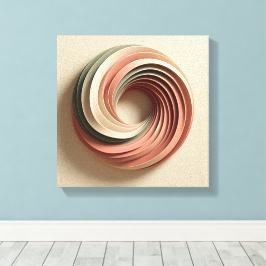 3D Spiral Surreal Abstract Art in Earth Tones Leinwanddruck (Insitu (Holzboden))