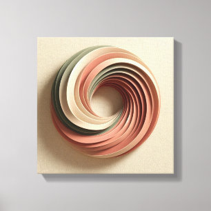 3D-Spiral-Surreal-Abstraktkunst in Erdtönen Leinwanddruck