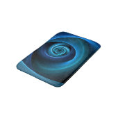 3D Spiralblau Farben Modernes Abstraktes Fraktal K Badematte (Schrägansicht)