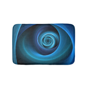 3D Spiralblau Farben Modernes Abstraktes Fraktal K Badematte