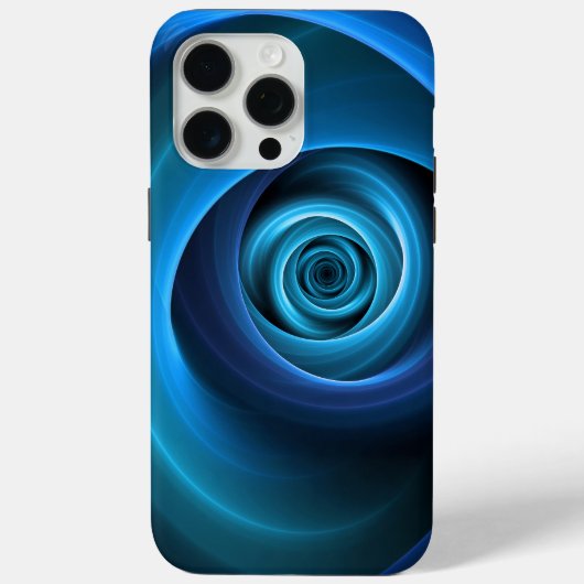 3D Spiralblau Farben Modernes Abstraktes Fraktal K Case-Mate iPhone Hülle (Rückseite)