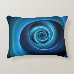 3D Spiralblau Farben Modernes Abstraktes Fraktal K Dekokissen