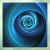 3D Spiralblau Farben Modernes Abstraktes Fraktal K Fensteraufkleber (Blatt 3)