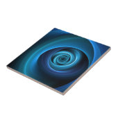 3D Spiralblau Farben Modernes Abstraktes Fraktal K Fliese (Seite)