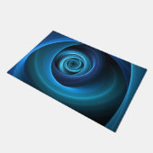 3D Spiralblau Farben Modernes Abstraktes Fraktal K Fußmatte (Schrägansicht)