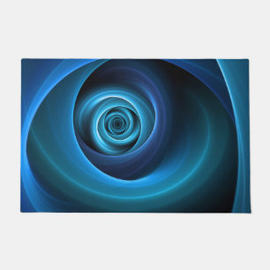 3D Spiralblau Farben Modernes Abstraktes Fraktal K Fußmatte