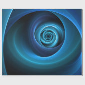 3D Spiralblau Farben Modernes Abstraktes Fraktal K Geschenkpapier (Flach)