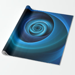 3D Spiralblau Farben Modernes Abstraktes Fraktal K Geschenkpapier