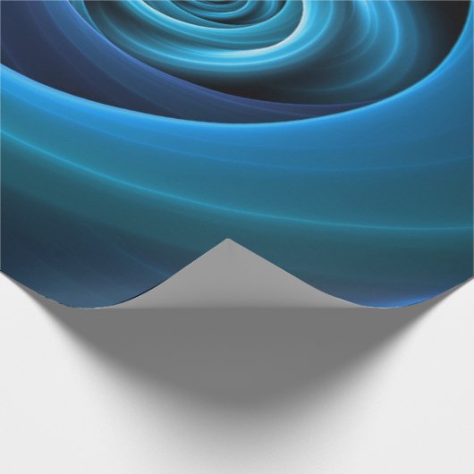 3D Spiralblau Farben Modernes Abstraktes Fraktal K Geschenkpapier (Ecke)