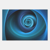 3D Spiralblau Farben Modernes Abstraktes Fraktal K Geschenkpapier Set (Vorderseite 3)