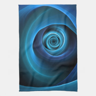 3D Spiralblau Farben Modernes Abstraktes Fraktal K Geschirrtuch