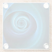 3D Spiralblau Farben Modernes Abstraktes Fraktal K Glasuntersetzer (Rückseite)