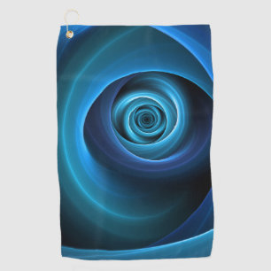 3D Spiralblau Farben Modernes Abstraktes Fraktal K Golfhandtuch