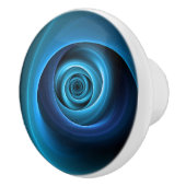 3D Spiralblau Farben Modernes Abstraktes Fraktal K Keramikknauf (Rechts)