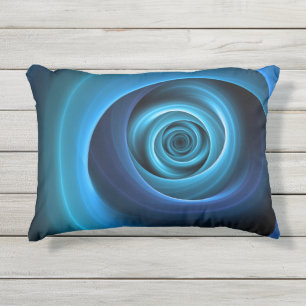 3D Spiralblau Farben Modernes Abstraktes Fraktal K Kissen Für Draußen