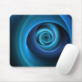 3D Spiralblau Farben Modernes Abstraktes Fraktal K Mousepad (Mit Mouse)