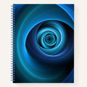 3D Spiralblau Farben Modernes Abstraktes Fraktal K Notizblock