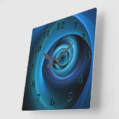 3D Spiralblau Farben Modernes Abstraktes Fraktal K Quadratische Wanduhr (Winkel)