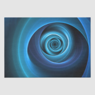 3D Spiralblau Farben Modernes Abstraktes Fraktal K Seidenpapier