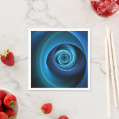 3D Spiralblau Farben Modernes Abstraktes Fraktal K Serviette (Beispiel)