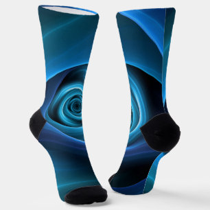 3D Spiralblau Farben Modernes Abstraktes Fraktal K Socken