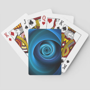 3D Spiralblau Farben Modernes Abstraktes Fraktal K Spielkarten