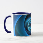 3D Spiralblau Farben Modernes Abstraktes Fraktal K Tasse (Links)