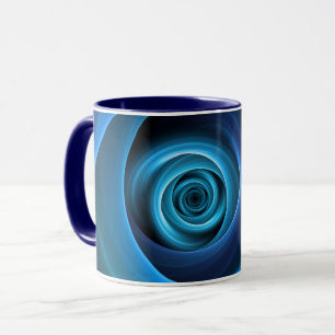 3D Spiralblau Farben Modernes Abstraktes Fraktal K Tasse
