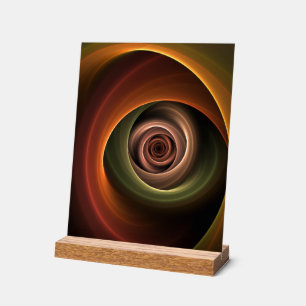3D Spirale Abstrakt Warme Farben Modernes Fraktal  Acrylschild
