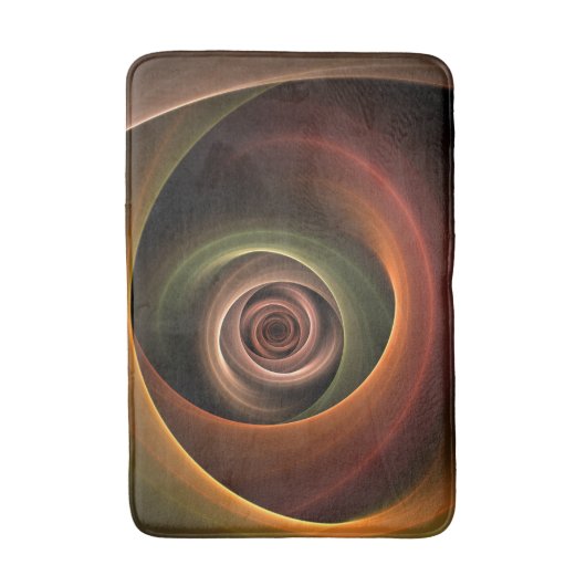 3D Spirale Abstrakt Warme Farben Modernes Fraktal Badematte (Vorderseite Vertikal)