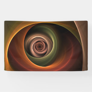 3D Spirale Abstrakt Warme Farben Modernes Fraktal Banner