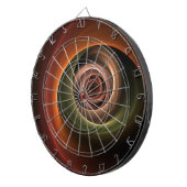 3D Spirale Abstrakt Warme Farben Modernes Fraktal Dartscheibe (Vorderseite rechts)
