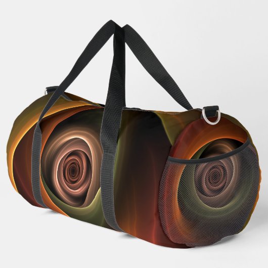 3D Spirale Abstrakt Warme Farben Modernes Fraktal Duffle Bag (Rechte Ecke)