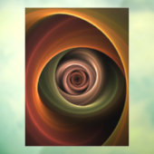 3D Spirale Abstrakt Warme Farben Modernes Fraktal Fensteraufkleber (Blatt 3)
