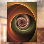 3D Spirale Abstrakt Warme Farben Modernes Fraktal Fensteraufkleber (Blatt 2)