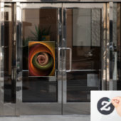 3D Spirale Abstrakt Warme Farben Modernes Fraktal Fensteraufkleber (Büro Tür)
