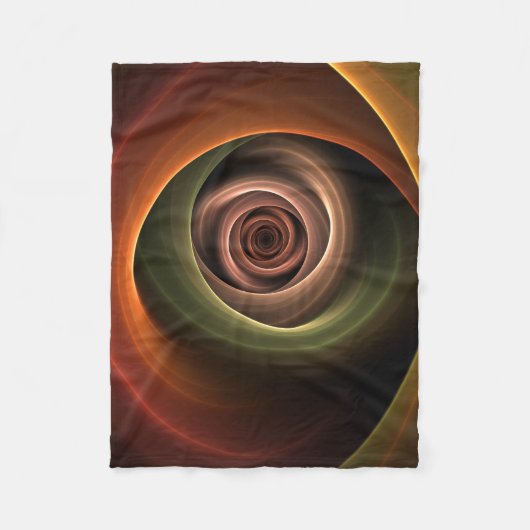 3D Spirale Abstrakt Warme Farben Modernes Fraktal Fleecedecke (Vorderseite)
