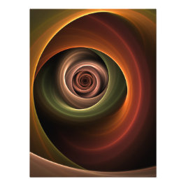 3D Spirale Abstrakt Warme Farben Modernes Fraktal  Fotodruck