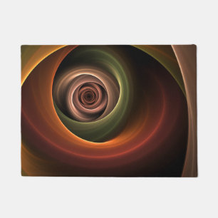 3D Spirale Abstrakt Warme Farben Modernes Fraktal Fußmatte