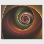 3D Spirale Abstrakt Warme Farben Modernes Fraktal  Geschenkpapier (Flach)