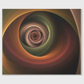 3D Spirale Abstrakt Warme Farben Modernes Fraktal  Geschenkpapier (Flach)